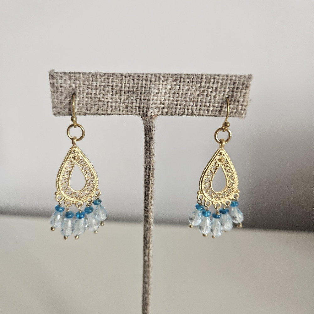 THE ATELIER Swiss Topaz London Blue Topaz 22K Vermeil Earrings